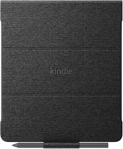 Fabric Folio Case for Kindle Scribe Magnetic Attachment Black