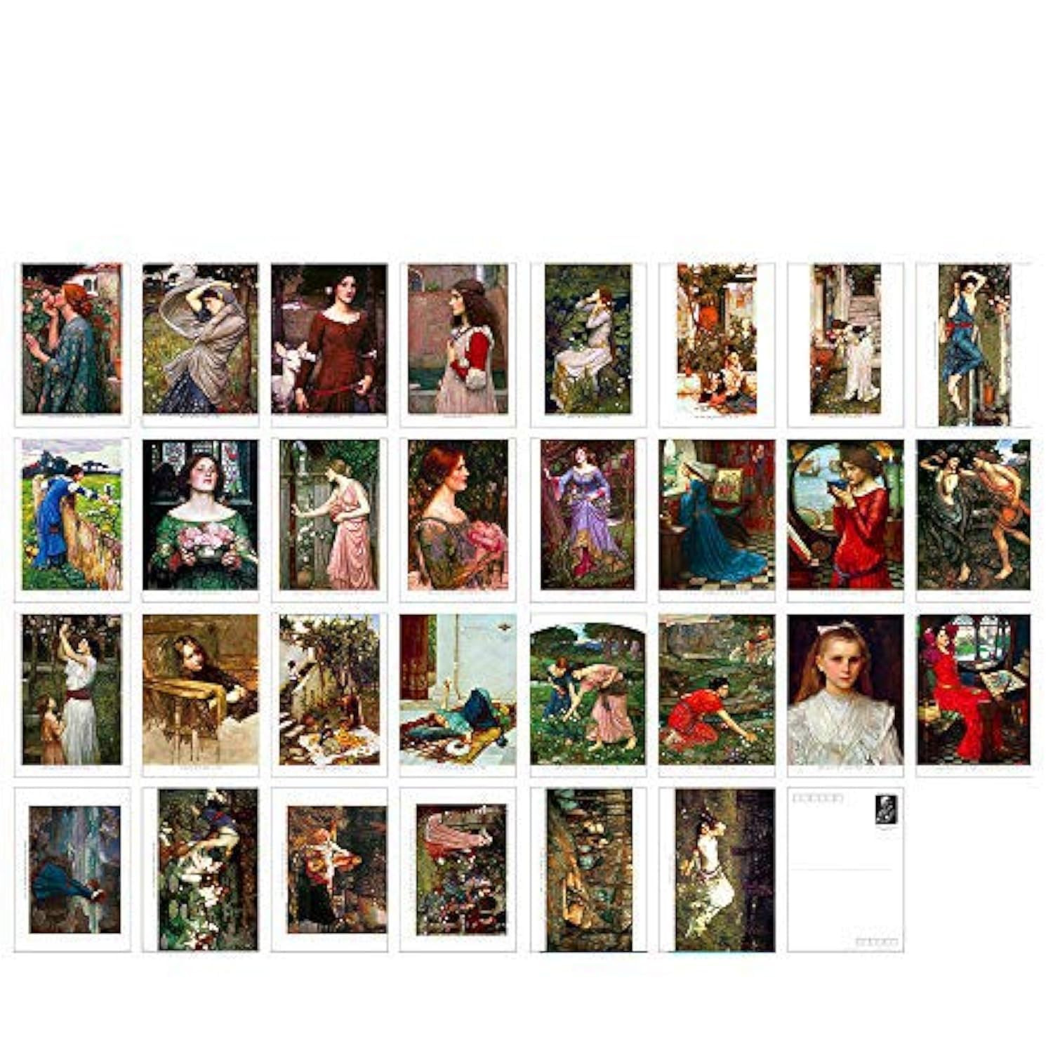 Xtin 30 pcs Art Vintage Postcards Art Printing with Mailing Side for Mailing Business Christmas Holiday Birthday Artist Postcards (William Waterhouse)
