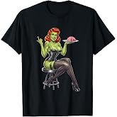 Retro Zombie Pin Up Girl Burlesque Vintage Horror Halloween T-Shirt