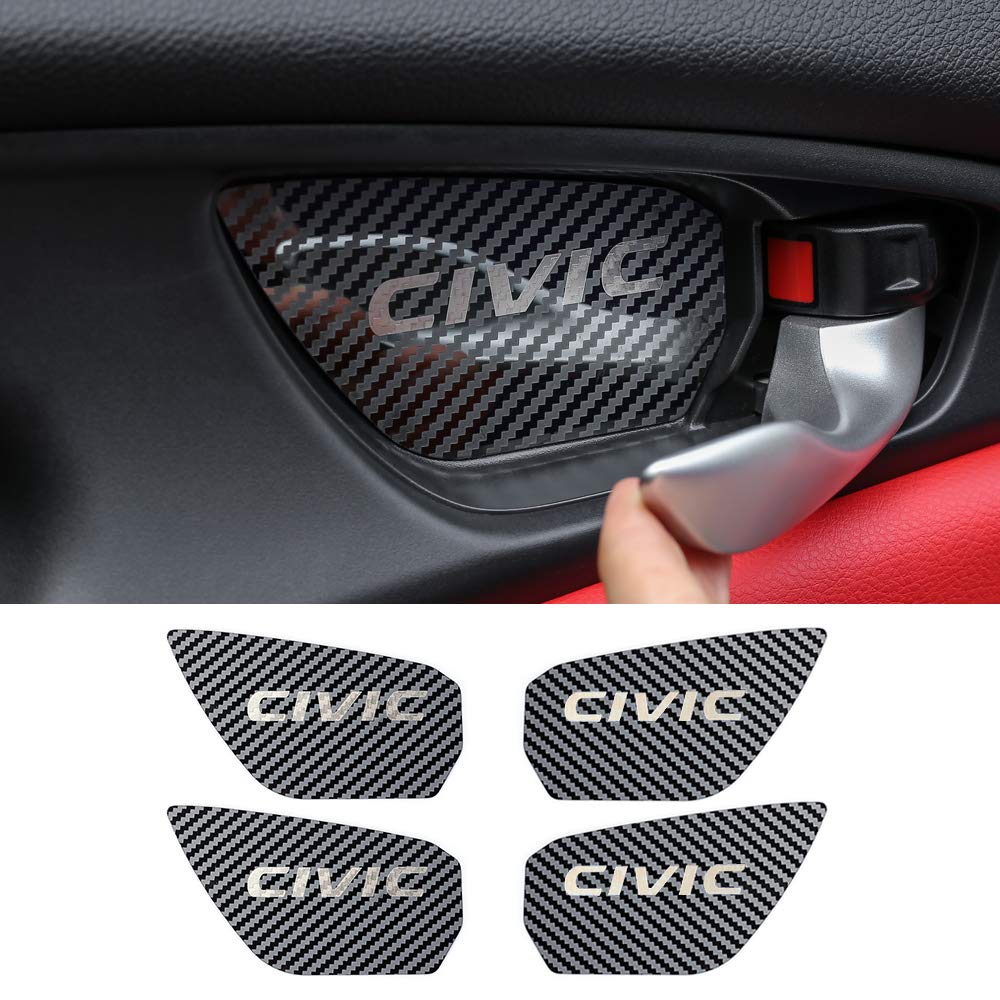 Carbon fiber metal Door Handle Window Lift Panel Trim For 20162018