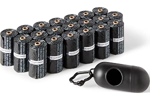 Amazon Basics Dog Poop Leak Proof Bags with Dispenser and Leash Clip, Unscented, 13" x 9" Large Size, 300 Count