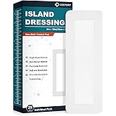 Ceeport Island Dressing Bordered Gauze 4"x10", 25 Individually Packed Non-Stick Pad in Center with Adhesive Border,Soft & Highly Absorbent Medical Grade Dressing Gauze Pad for Wound Care and First Aid