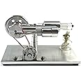 Xnrmevkh Stirling Motor Steam Engine Power Physics Experiment Hot Air Educational Experiment Kit Generator Colorful LED FN18
