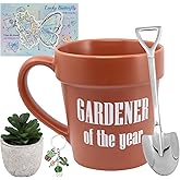 Phitihui Gardener Coffee Mug Gifts Sets, Funny Plant Mug with Shovel Spoon, Valentines Mothers Day Christmas Gardening Gifts for Men Women Wife Dad Mom Her Teacher Friend, Birthday Present Idea