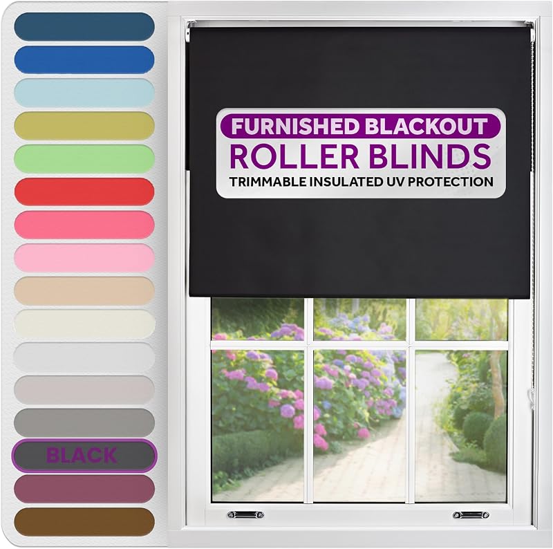 FURNISHED Blackout Roller Blind 220x165 cm Thermal Insulated Expert Fit