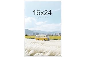 Veelot 16x24 Picture Frame, Silver Aluminum Frame,Metal Frame, Thick Border, Shatterproof Plexiglass, Wall Mountable,1-Pack, 