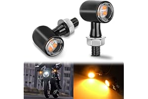 Nilight Motorcycle LED Turn Signals Front Indicator Light Yellow Beam Mini Size Blinkers Compatible with Harley Honda Kawasak