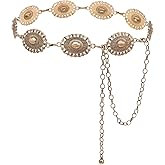 YBO Women Western Waist Chain Belt Metal Concho Cowgirl Chains Belts for Dress