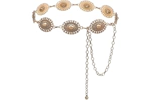 YGR Western Belts for Woman Cowgirl Metal Concho Chain Belts for Dresses Jeans Trousers Country Concert Outfit