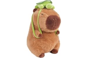 EASELR EASYLR 12inch Cute Capybara Plush with Turtle Backpack, Soft Capybara Plushie Toy Doll Pillow Birthday for Kids (with Bag)