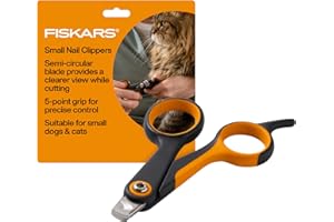 Fiskars Pet Small Pet Nail Clippers, Cat and Dog Nail Trimmers for Grooming, Pet Supplies with Precision Stainless Steel Blades & SoftGrip Handle, 4.25”, Orange/Black