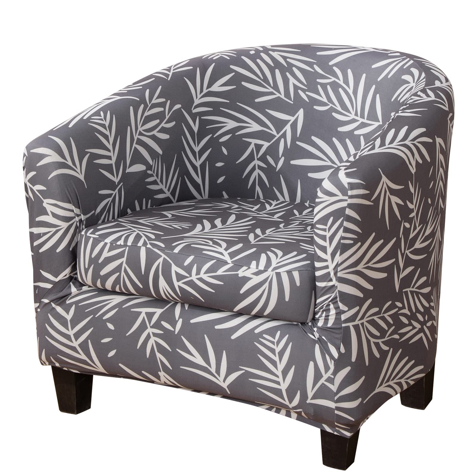 Upgraded 2-Piece Tub Chair Cover Set - High Stretch Printed Soft Club Slipcovers for Dining, Living Room, Cafe, Bar, Office Reception (Print 1)