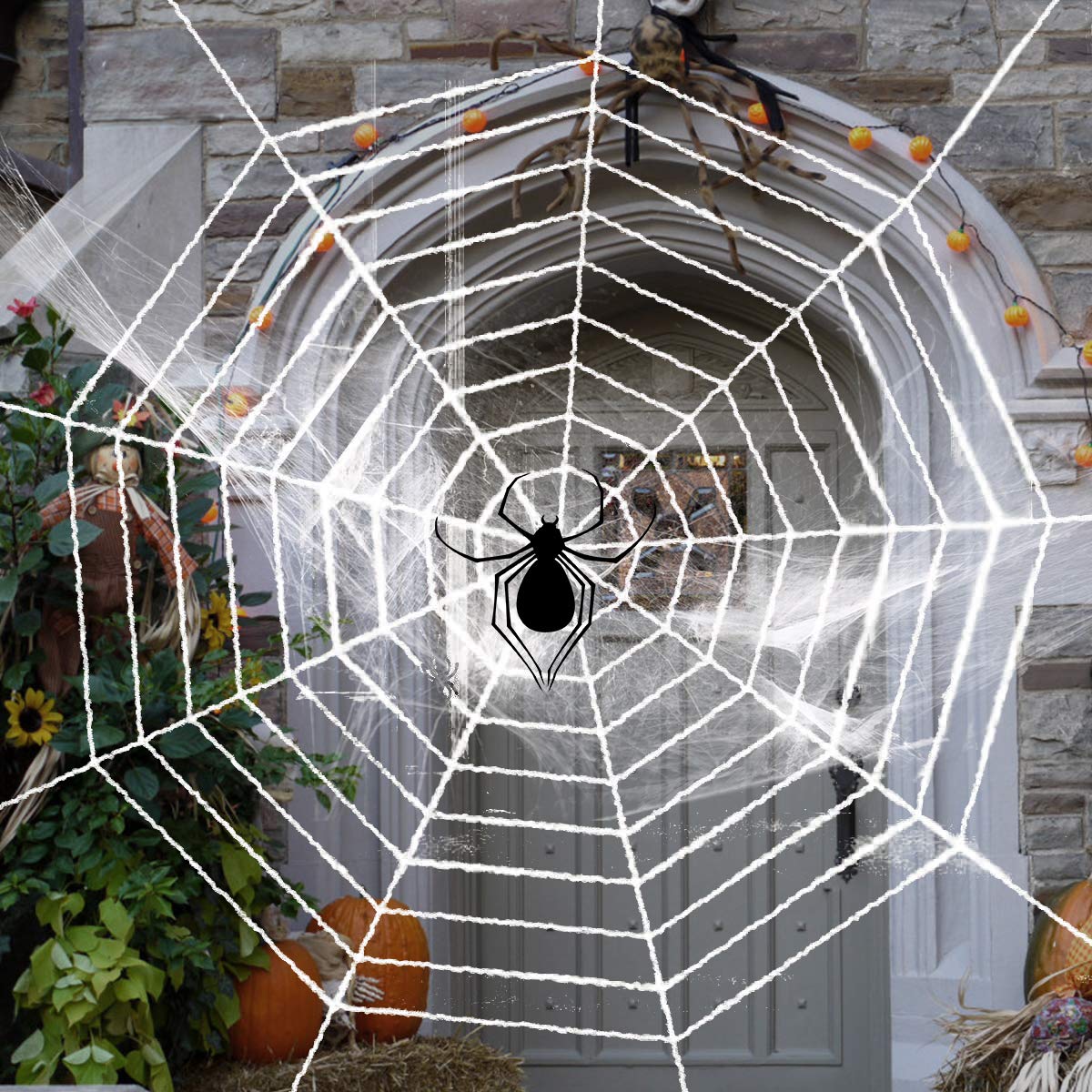 White Spider Web Cobweb for Halloween Indoor Outdoor Home Decorations