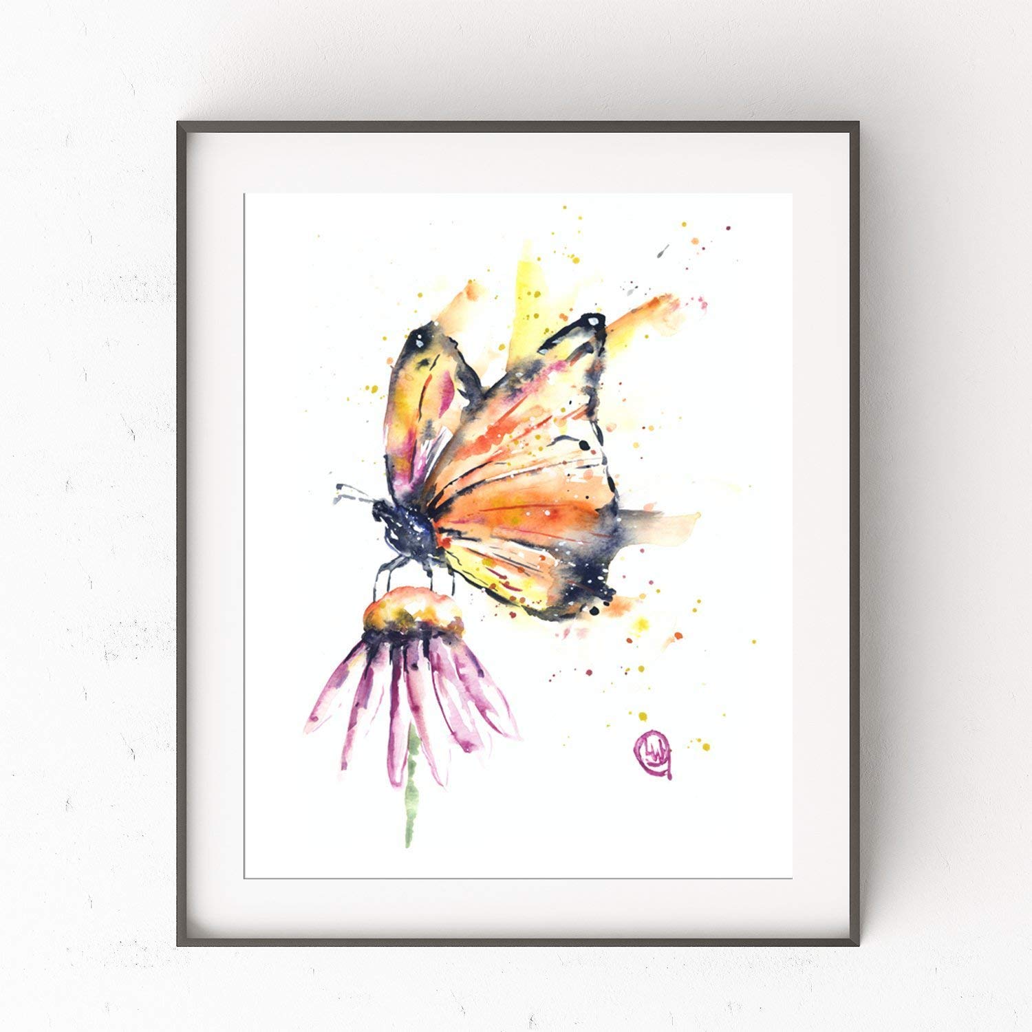 Amazon Com Monarch Butterfly Wall Art By Whitehouse Art Butterfly Decor Artwork Art Prints Kitchen Decor Housewarming Gifts Professional Print Of A Monarch Butterfly Original Watercolor Painting 2 Sizes Handmade