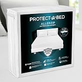 Protect-A-Bed AllerZip Deep Pocket Waterproof Mattress Encasement, Queen | Six-sided zippered waterproof encasement protects against bed bugs, dust mites, and spills for 11"-18" mattresses