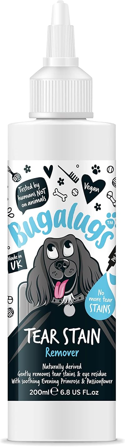BUGALUGS Tear Stain Remover for Dogs Cats Pets Eye Cleanser 100% Naturally
