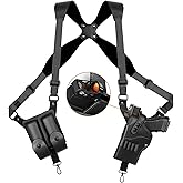 Shoulder Holster, Adjustable Leather Shoulder Holsters for Concealed Carry with Double Magazine Pouch, Fit 1911, Glock 17/19/23, Beretta 92FS and More Pistols-for Right Hand
