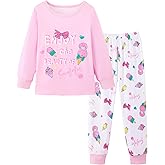 Mikrdoo Baby Girls Pajamas Set 2-Piece Long Sleeve Pjs Stretch Soft Sleepwear for Kids 12Months-7Years