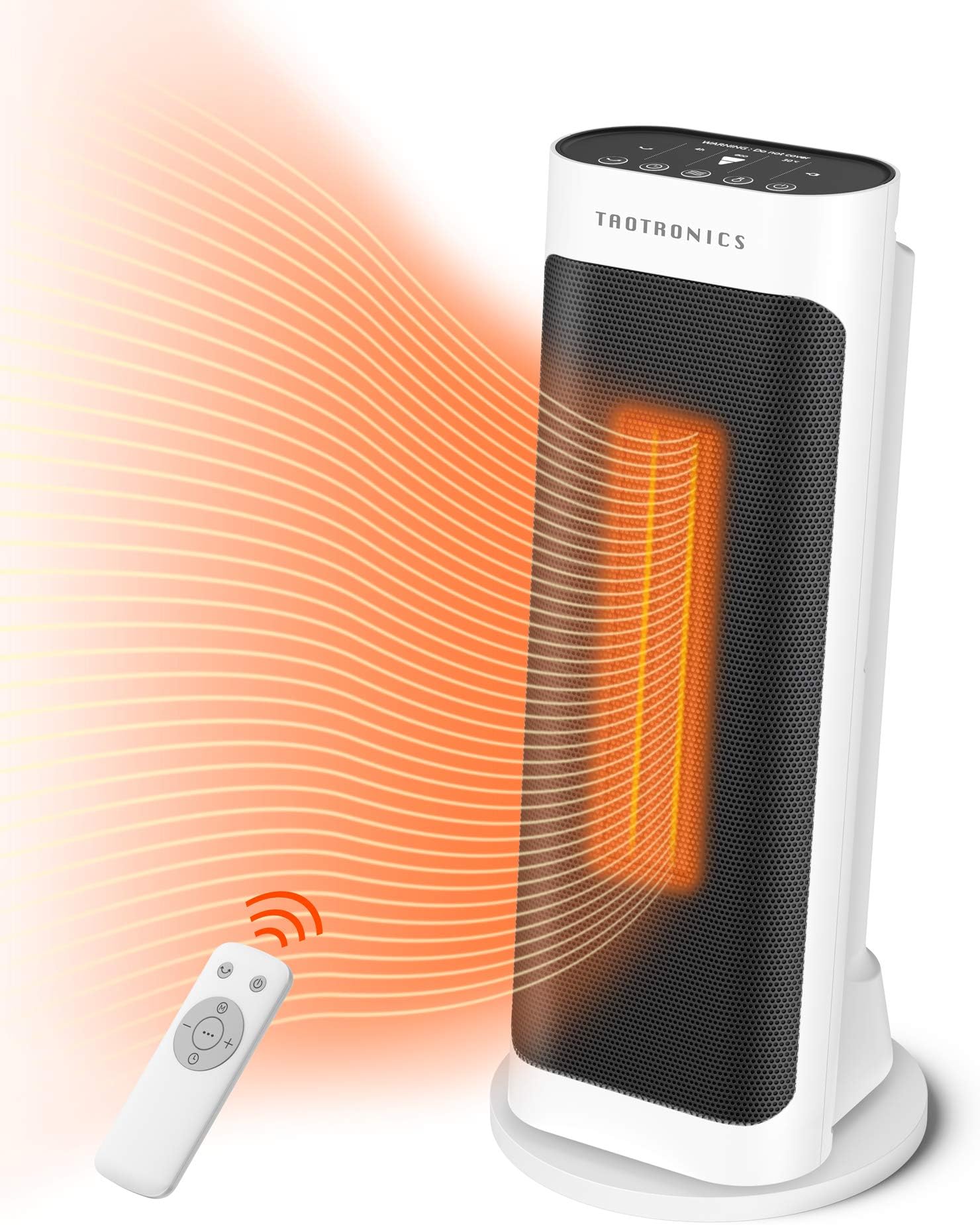 TaoTronics Fan Heater, Ceramic Fan Heater with Remote Control 2 Heating Levels (2000W / 1200W), Bathroom Energy-Saving, Quiet Heating Heater with ECO Mode, 65 ยฐ Oscillation, 0-7H Timer, CE-Certified