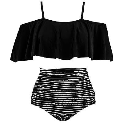 COCOSHIP Off Shoulder Ruffled Bikini Set with High Ghana Ubuy