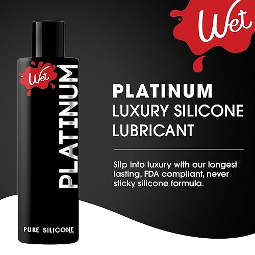 Wet Platinum Silicone-Based Lube for Men, Women & Couples, 3-Piece Sampler  - Long-Lasting & Water-Resistant Premium Personal Lubricant - Safe to Use  with Latex Condoms
