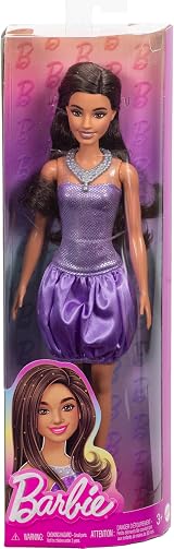 Barbie Fashionistas Doll 234 Brown Hair Purple Sequin Bubble Dress HYT92 view 6