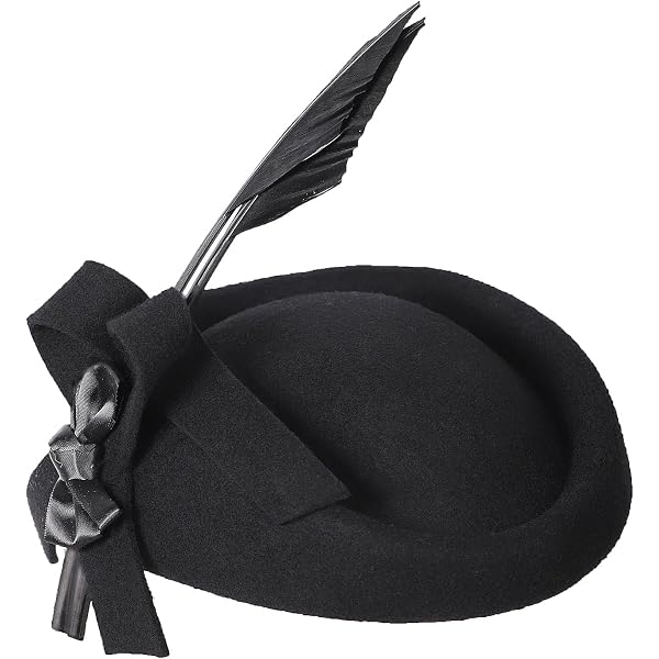 FADVES White Wool Teardrop Pillbox Hat for Women, Elegant  display picture 1