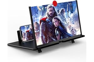 FOPUDY 18" Screen Magnifier for Cell Phone, Mobile Phone 3D HD Magnifying Projector Screen Enlarger for Movies, Videos and Gaming, Foldable Phone Stand with Screen Amplifier,Compatible with All Phones