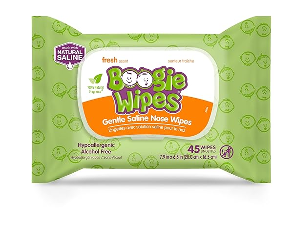 BABY SALINE WIPES BY BOOGIE FOR FACE, HAND,...