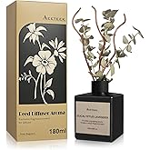 Aeeteek Reed Diffuser Set, Eucalyptus Lavender Scented Oil with Dried Flowers, 6.09 Fl Oz(180ml) Long Lasting Air Freshener with Diffuser Sticks, Home Fragrance for Room Office Bathroom Decor