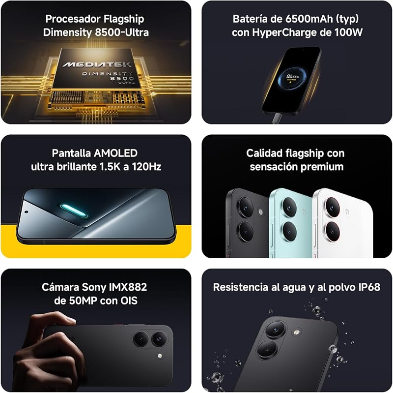 POCO X8 Pro Smartphone de 12+512GB Blanco Batería de 6500mAh
