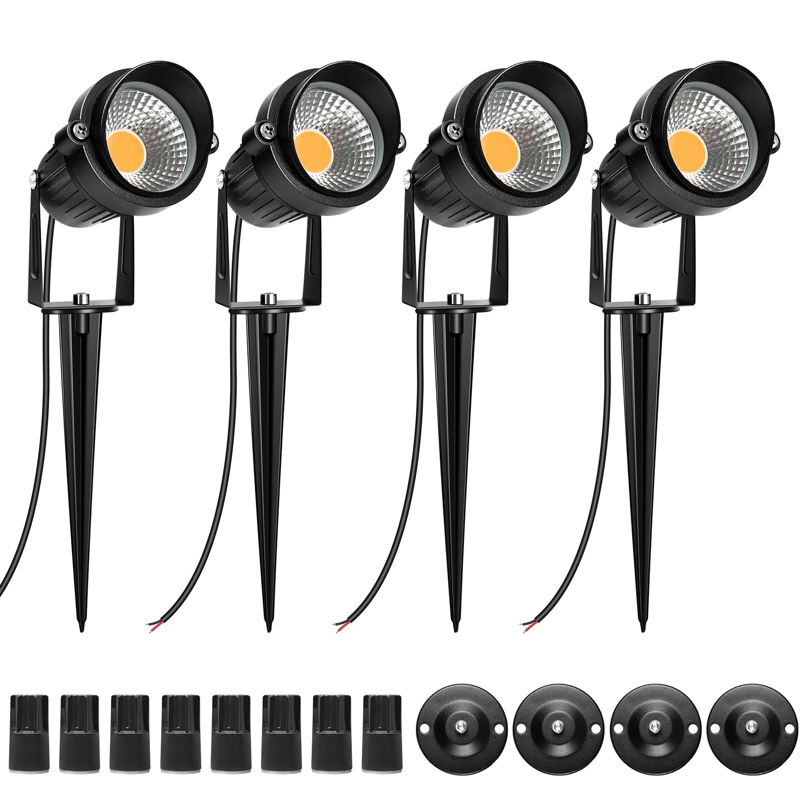 Photo 1 of LightingWill 5W LED Landscape Lights, Warm White 3000K-3500K, Waterproof DC 12V COB LED Outdoor Wall Spotlight Low Voltage Garden Tree Spot Lighting for,Yard,Pathways,Fence (4 Pack)