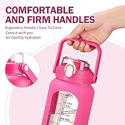 kytffu 64oz Glass Water Bottles with Straw, Half