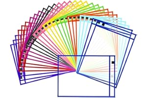 EEHZTSI 50-Pack Modern Multi-colored Letter Size Dry Erase Pocket Sleeves, 10x14 Ticket Holders