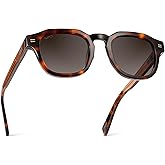 WMP Eyewear – Men’s Square Polarized Sunglasses: Thick Acetate Frame, Bold Geometric Shape, 5-Barrel Hinges, Retro 60s Design