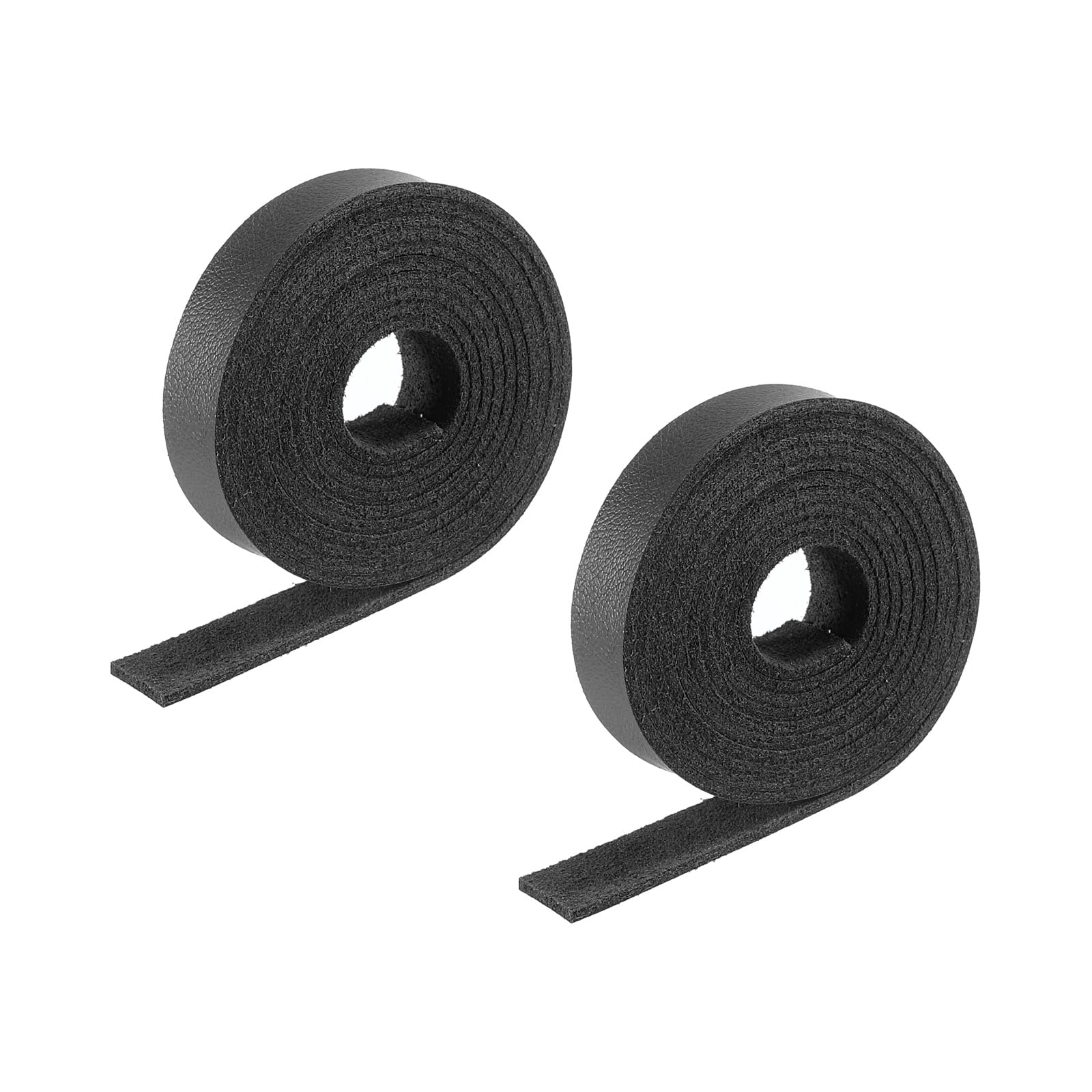 PATIKIL Faux Leather Cord Suede Cord 1cm/0.4" Leather Thread Velvet Cord 100cm/3.28ft for Bracelet, Necklace, Beading, DIY Craft, Black, Pack of 2