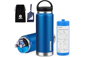 AUVON Large Insulin Pen Cooler for 3-6 Pens with Medical Tag, TSA Approved Insulin Travel Cooler with Portable Handle, Diabetic Travel Case with Gel Ice Pack and Anti-Freezing Drawstring Bag