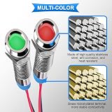 Xiatiaosann 10x 6mm 12-24V LED Indicator Light 5 Color Waterproof Metal Panel view 3