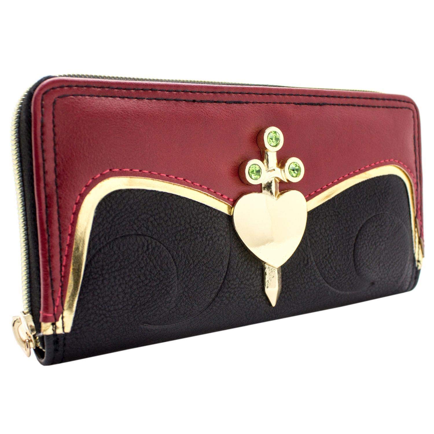 Alice In Wonderland Evil Queen of Hearts Black Coin & Card Clutch Purse