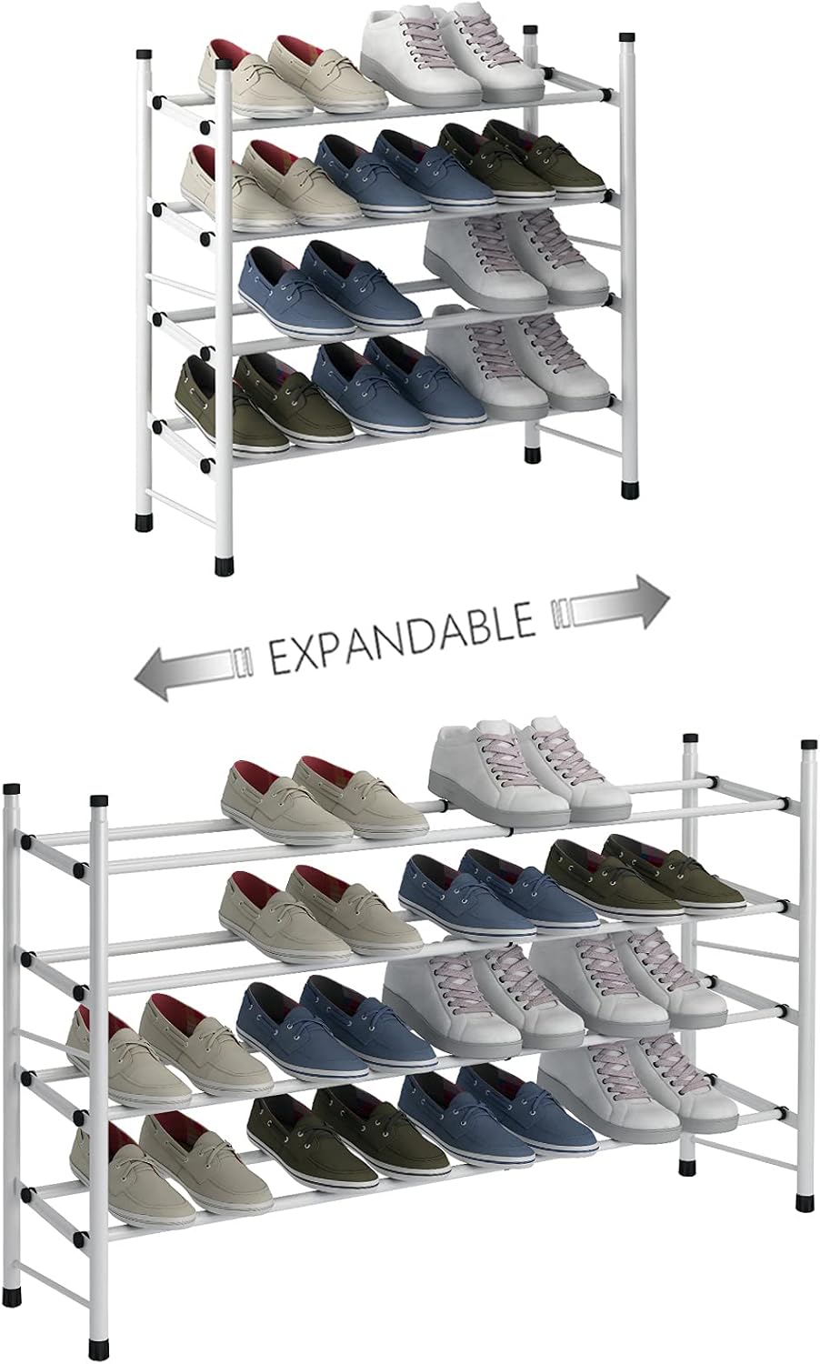 expandable stackable shoe rack on X0k0ekaffvmbm
