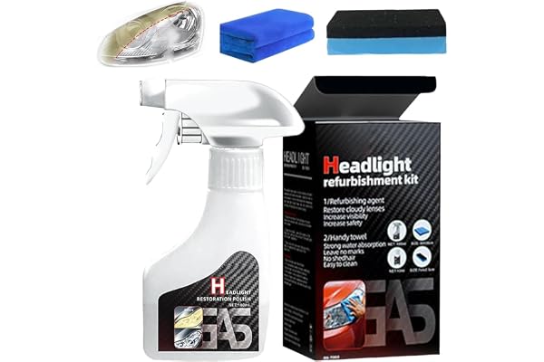 Automotive Headlamp Restoration Fluid Kit,2025 New Upgrade Ceramic Headlight Restoration Kit, No Polishing Atomization Cleane