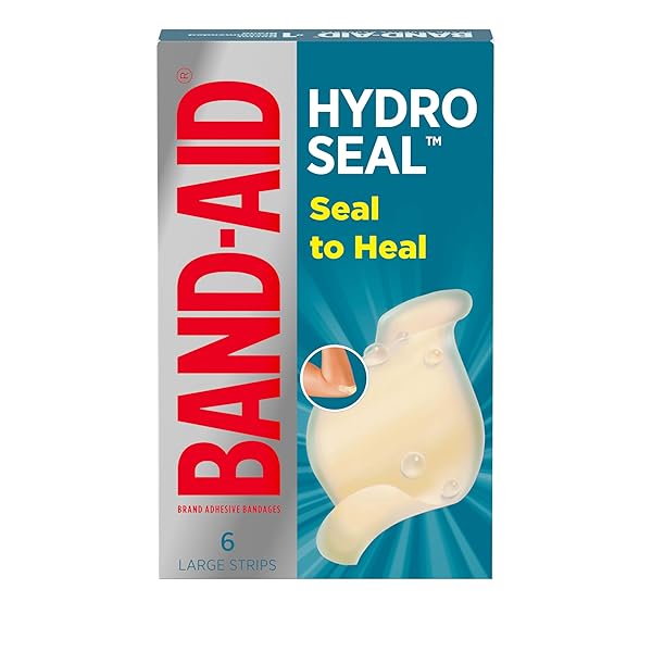 BAND-AID BRAND HYDRO SEAL ADHESIVE WATERPROOF BANDAGES, LARGE...