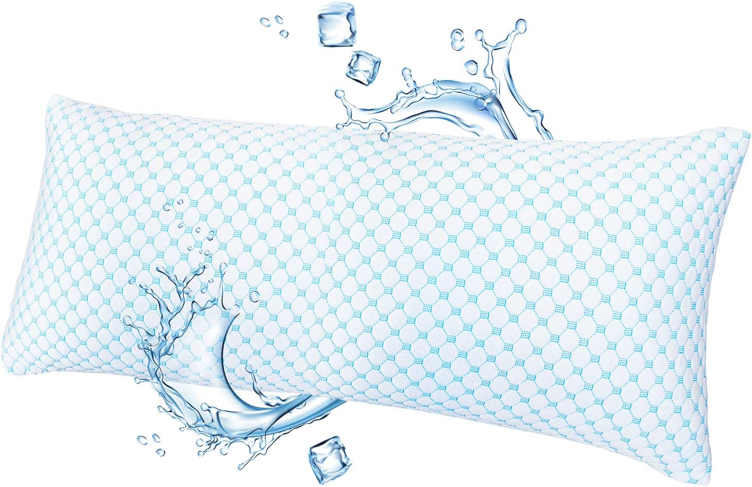 Nestl Bedding Coolest Pillow Heat and Moisture Reducing Ice Silk and Gel Infused Memory Foam Pillow. Adjustable, Washable, Breathable - Body - 20” X 54” -1 Pack: Home & Kitchen