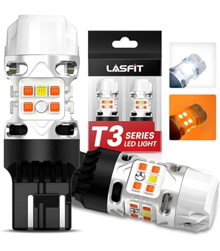 (。・н・ Amazon.com: LASFIT T3 7443 7444NA Switchback LED Bulb Front