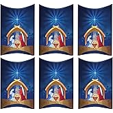 Needzo Holy Manger Scene with Baby Jesus Cardstock Boxes for Christmas Candy and Treats, Holiday Season Cookie Favor Box, 3 X 4 Inches, Pack of 6