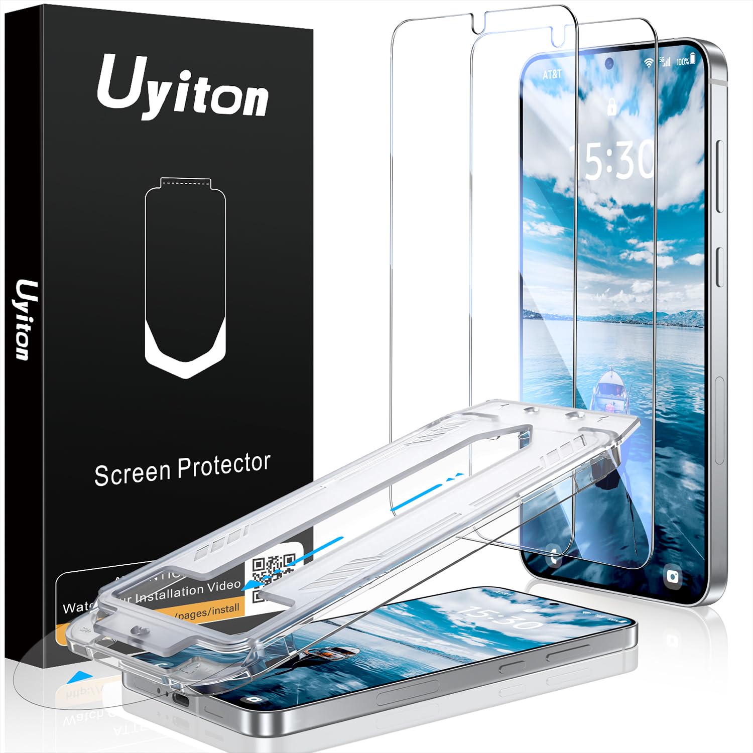 Photo 1 of Uyiton UnBreak-Glass for Samsung Galaxy S25+ Plus/ S24+ Plus Screen Protector, [Ultrasonic Fingerprint Support][Auto-Alignment Frame] Scratch-Resistant Bubble-Free Tempered Glass(6.7'' 5G), 2 Pack