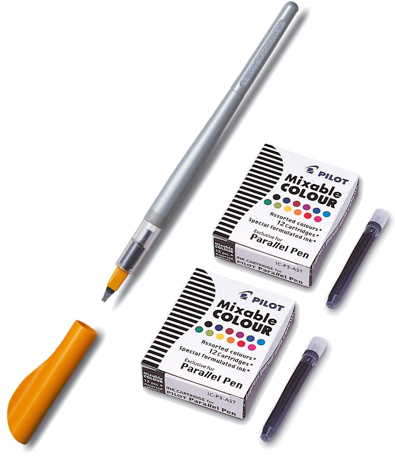 Pilot Calligraphy Fountain Pen Parallel Pen Refillable (2.4 mm + Cartridges)