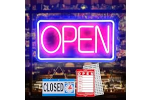 Rdutuok Led Neon Open Signs for Business,42x22cm Light Up Open Signs Advertisement Board Electric Display Sign Powered by USB