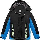 wantdo Boys' Waterproof Winter Ski Jacket Fleece-Lined Puffer Coat Insulated Snow Jacket Hooded