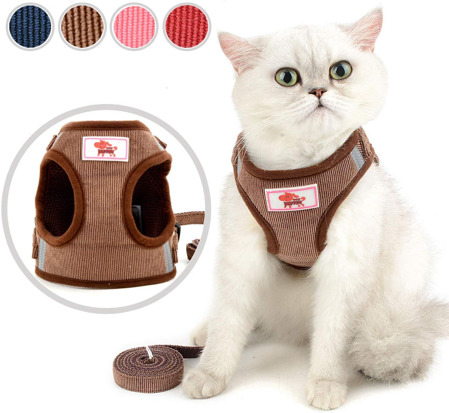 Zunea Cat Harness and Lead Set Escape Proof No Pull Adjustable